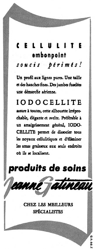 Advert Jeanne Gatineau 1953